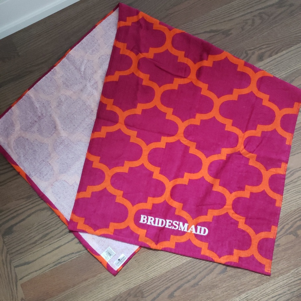 Embroidered "Bridesmaid" Beach Towel